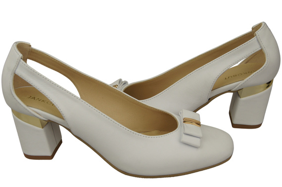 Shoes Women's pumps in Natural Leather with Decorative Heel 199 ElitaBut