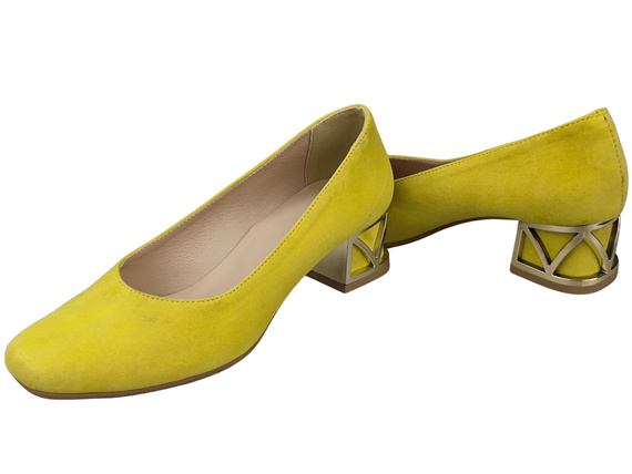 Comfortable Women's Shoes Pumps with Decorative Heel Natural Suede Leather 219 From ElitaBut