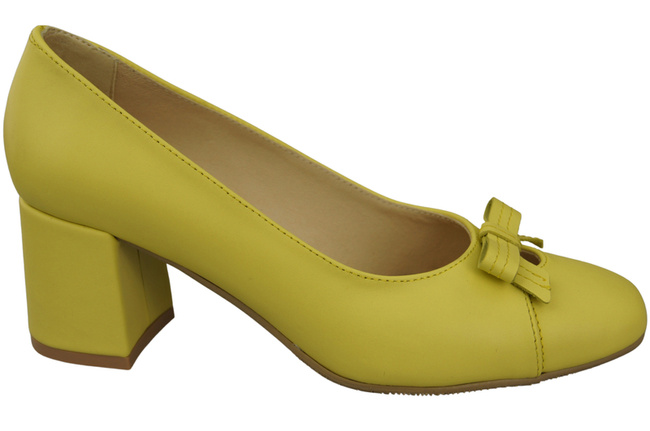Women's Pumps with a Bow, Natural Leather and Low Heel 203 ElitaBut