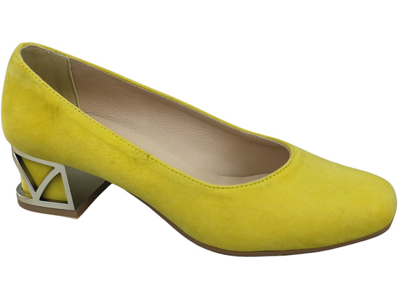 Comfortable Women's Shoes Pumps with Decorative Heel Natural Suede Leather 219 From ElitaBut