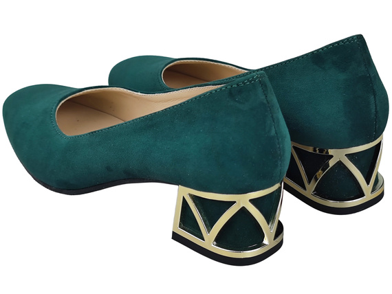 Comfortable Women's Shoes Pumps with Decorative Heel Natural Suede Leather 219 From ElitaBut