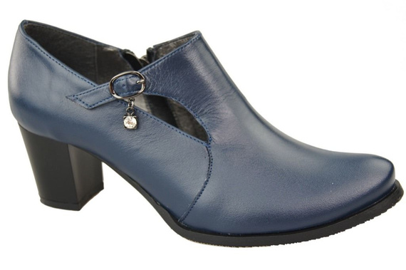 Obuwie Botki Damskie Skóra Naturalna Granat 109 ElitaBut