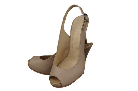 Obuwie Damskie Sandały skóra naturalna Cappuccino Lico 912 ElitaBut