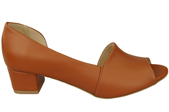 Obuwie Damskie Sandały Rude Skóra Naturalna 147 ElitaBut