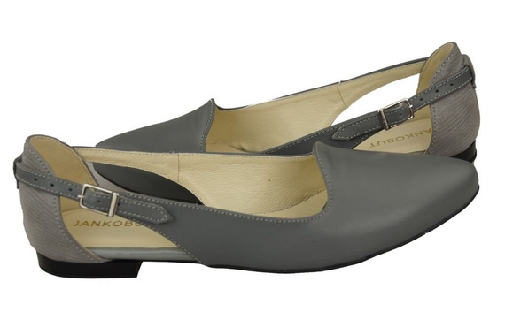 Obuwie Sandały Damskie Popielate Skóra Naturalna 127 ElitaBut