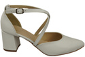 Elegant Leather Sandals with Open Sides on a Stable Heel 218 ElitaBut