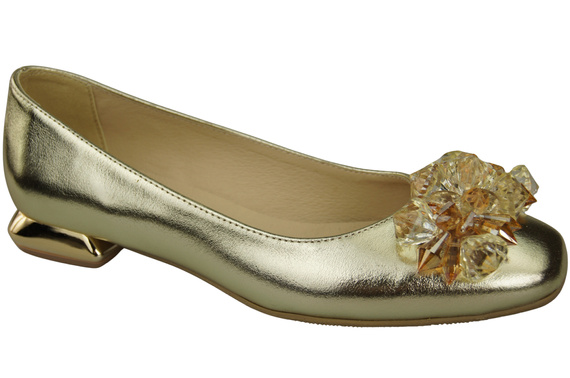 Women's Pumps with Crystals Flat Natural Leather 216 ElitaBut