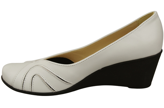 Women's Black Natural Leather Wedge Pumps 828 ElitaBut