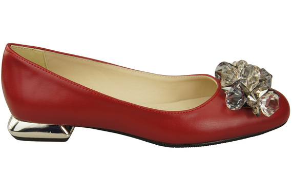 Women's Pumps with Crystals Flat Natural Leather 216 ElitaBut