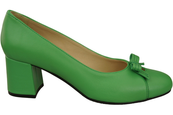 Women's Pumps with a Bow, Natural Leather and Low Heel 203 ElitaBut