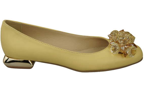 Women's Pumps with Crystals Flat Natural Leather 216 ElitaBut