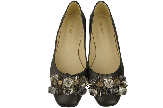 Women's Pumps with Crystals Flat Natural Leather 216 ElitaBut