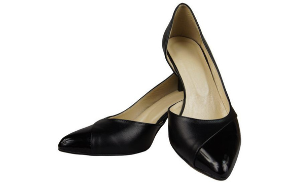 Obuwie Damskie Czółenka skóra naturalna Czarne 898 ElitaBut