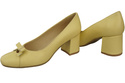 Women's Pumps with a Bow, Natural Leather and Low Heel 203 ElitaBut