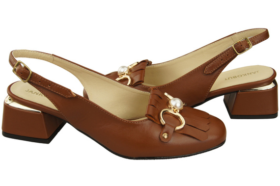 Women's Shoes Sandals Decorated with Fringes Natural Leather 208 ElitaBut