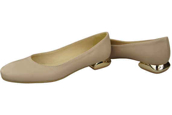 Flat Women's Shoes Pumps Decorative Heel Natural Leather 209 ElitaBut