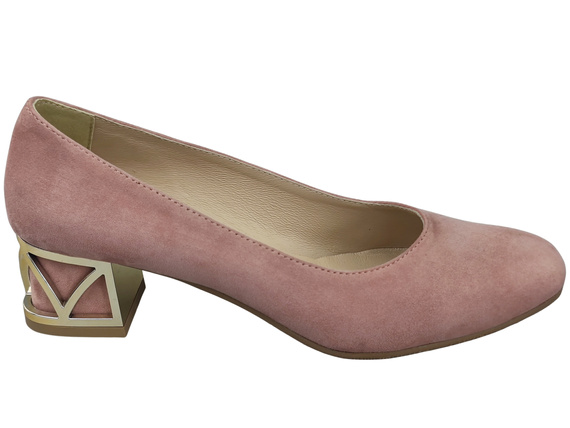 Comfortable Women's Shoes Pumps with Decorative Heel Natural Suede Leather 219 From ElitaBut