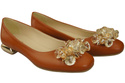 Women's Pumps with Crystals Flat Natural Leather 216 ElitaBut