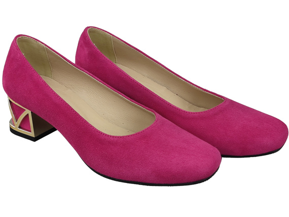 Comfortable Women's Shoes Pumps with Decorative Heel Natural Suede Leather 219 From ElitaBut