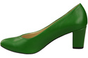 Klasyczne Gładkie  Buty Czółenka Damskie Zielone z Naturalnej Skóry 213 ElitaBut