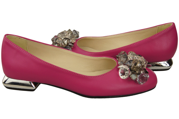 Women's Pumps with Crystals Flat Natural Leather 216 ElitaBut