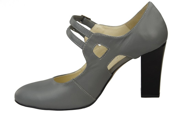 Obuwie Damskie Czółenka Popielate Skóra Naturalna 105 ElitaBut