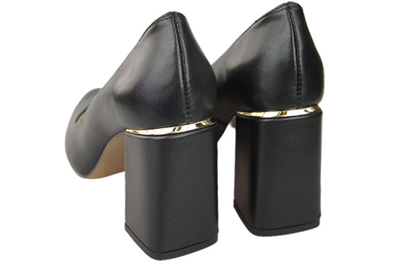 Obuwie Damskie Czółenka Czarne Skóra naturalna 179 ElitaBut