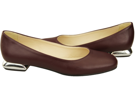 Flat Women's Shoes Pumps Decorative Heel Natural Leather 209 ElitaBut