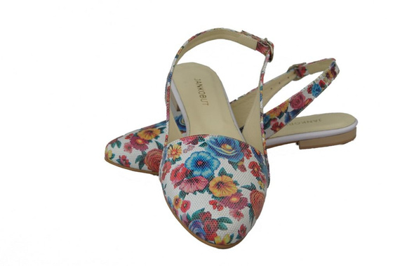 Obuwie Sandały Damskie Kwiatek 2 Skóra Naturalna 996 ElitaBut