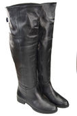 Obuwie Kozaki Damskie Oficerki Muszkieterki cholewka za kolano  Skóra Naturalna  Czarne 104 ElitaBut