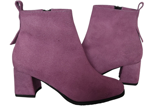 Women’s ankle boots in genuine suede leather, stable block heel, with zipper – 224 ElitaBut