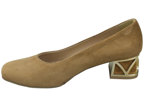 Comfortable Women's Shoes Pumps with Decorative Heel Natural Suede Leather 219 From ElitaBut