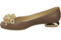 Women's Pumps with Crystals Flat Natural Leather 216 ElitaBut