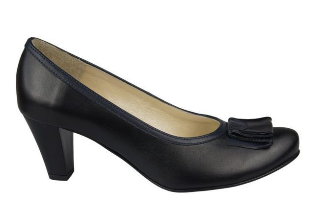 Obuwie Damskie Czółenka skóra naturalna Czarne 824 ElitaBut