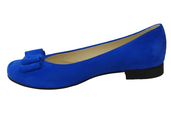 Obuwie Damskie Baleriny Lazurowy skóra naturalna Zamszowa 126 ElitaBut