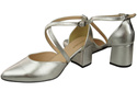 Elegant Leather Sandals with Open Sides on a Stable Heel 218 ElitaBut
