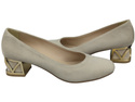 Comfortable Women's Shoes Pumps with Decorative Heel Natural Suede Leather 219 From ElitaBut