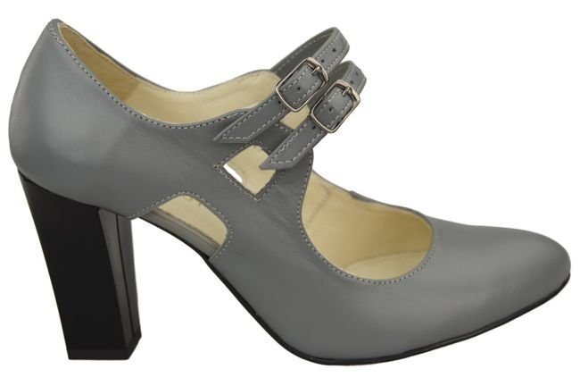 Obuwie Damskie Czółenka Popielate Skóra Naturalna 105 ElitaBut