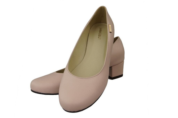 Obuwie Damskie Czółenka Skóra naturalna 116 Róż Pudrowy ElitaBut