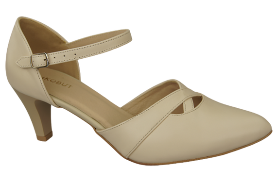 Obuwie Damskie Sandały Beżowe Skóra Naturalna 151 ElitaBut