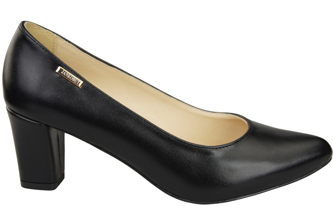 Classic Smooth Pumps Shoes Women's Black Natural Leather 213 ElitaBut