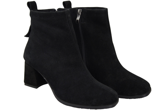 Women’s ankle boots in genuine suede leather, stable block heel, with zipper – 224 ElitaBut