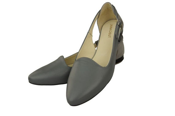 Obuwie Sandały Damskie Popielate Skóra Naturalna 127 ElitaBut