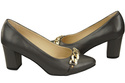 Classic Women's  Pumps Shoes made of Natural Leather with a Gold Decorative Chain 200 ElitaBut