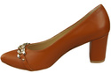 Classic Women's  Pumps Shoes made of Natural Leather with a Gold Decorative Chain 200 ElitaBut