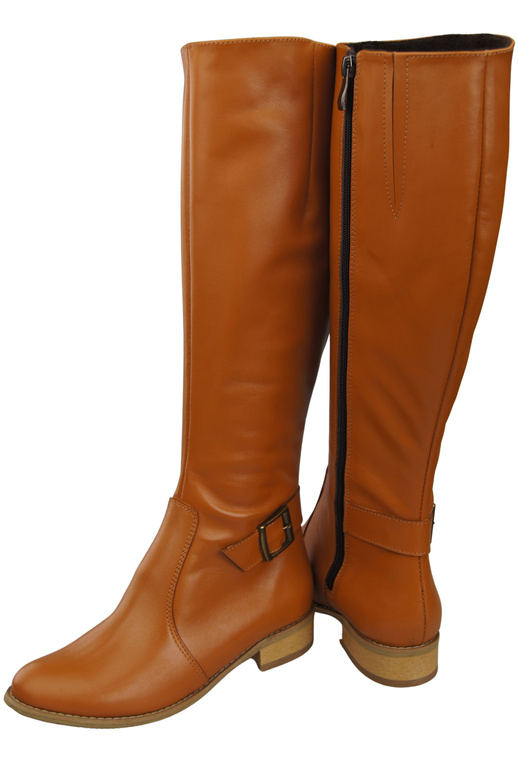 Women’s leather boots, lined officer boots, flat 225 ElitaBut