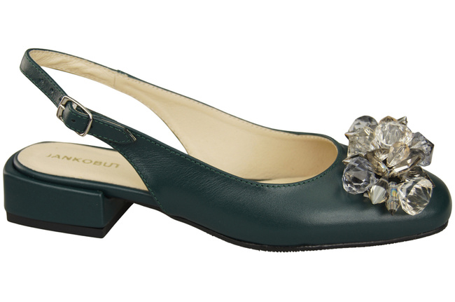 Obuwie Damskie Sandały Malachitowe z Kryształkami Skóra naturalna 215 ElitaBut