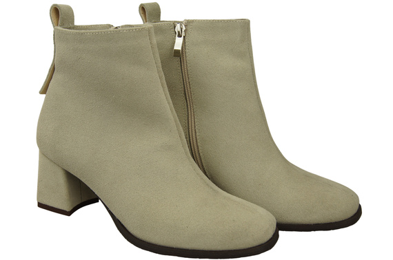 Women’s ankle boots in genuine suede leather, stable block heel, with zipper – 224 ElitaBut