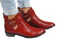 Obuwie Botki Damskie skóra naturalna Czerwone 931 ElitaBut