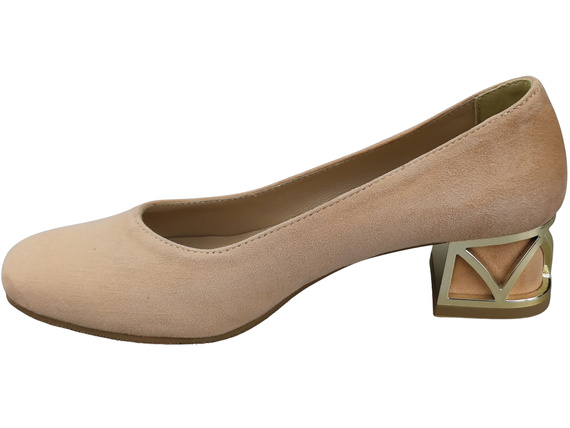 Comfortable Women's Shoes Pumps with Decorative Heel Natural Suede Leather 219 From ElitaBut